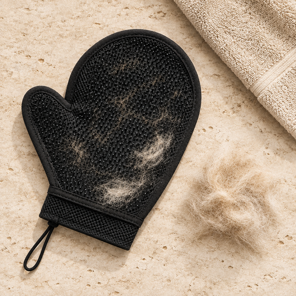 Ars Care Grooming Mitt after a calm grooming routine